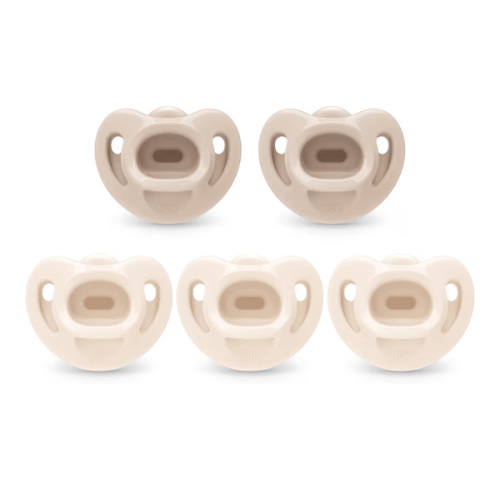 Amazon.com : NUK 100% Silicone Comfy Orthodontic Pacifiers, 0-6 Months, Neutral Fashion, Timeless Collection, 5 Count : Baby—neutral assorted