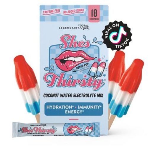 Legendairy Milk She's Thirsty Hydration Dietary Supplement Powder - Retro Pop - 18ct: Health & Beauty, 18 Pack