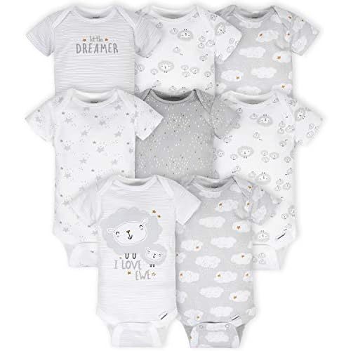 Gerber Baby Girls' 8-pack Short Sleeve Onesies Bodysuits