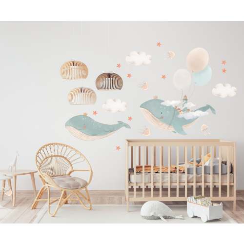 Flying Whales Wall Decals