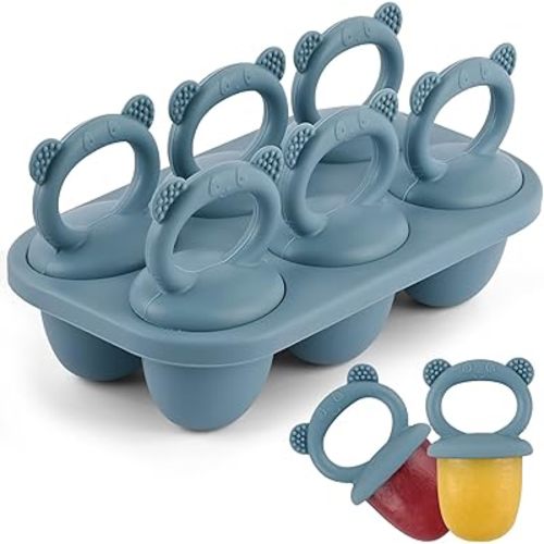 Silicone Popsicle Breastmilk Ice Pop Molds, Baby Teething Relief Matte Blue