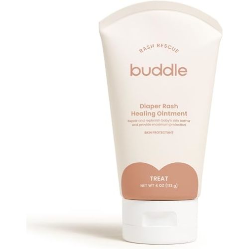Buddle Diaper Rash Rescue Healing Ointment For Baby, Ceramides, Dandelion, Honey, Maximum Protection, 40% Zinc Oxide, Frangrance-Free, Repairs & Nourishes