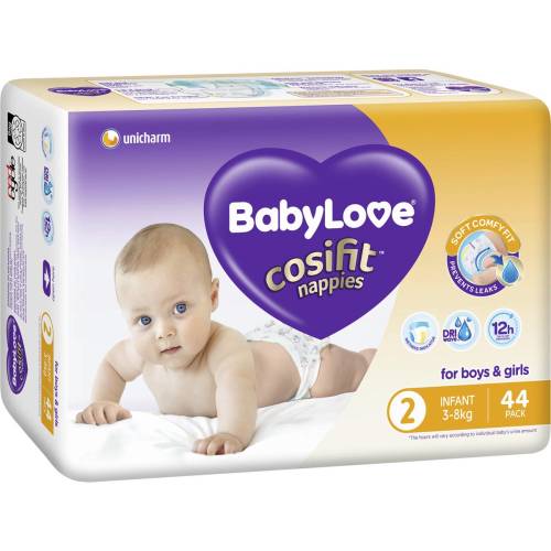 BabyLove Cosifit Infant Nappies Size 2 (3-8kg) 44 pack