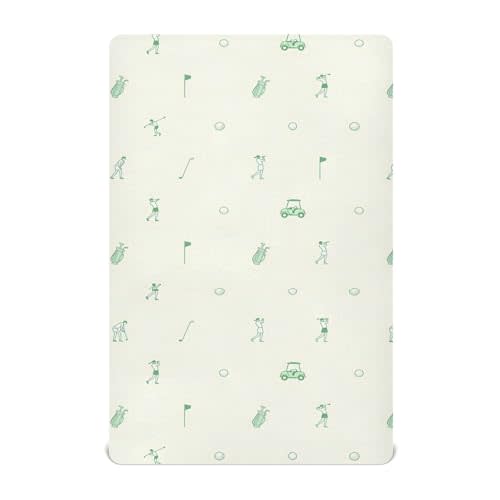 Fitted Crib Sheets for Baby Boys or Girls Soft Breathable Baby Play Yard Sheet for Standard Size Crib Mattress 52x28in Various Golf Images Player Pattern