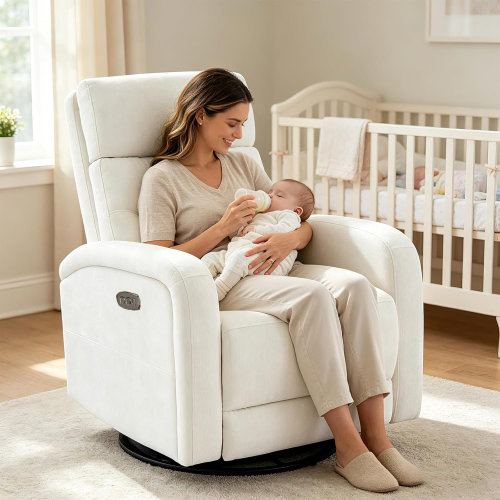 Latitude Run® Beppino 33"W Modern Power Swivel Rocker Glider Recliner with USB and Type-C Charge & Reviews | Wayfair