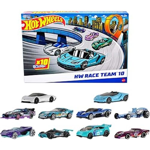 Hot Wheels Toy Cars, 10-Pack of Race Cars, Includes 1:64 Scale Corvette, Lamborghini, McLaren Originals