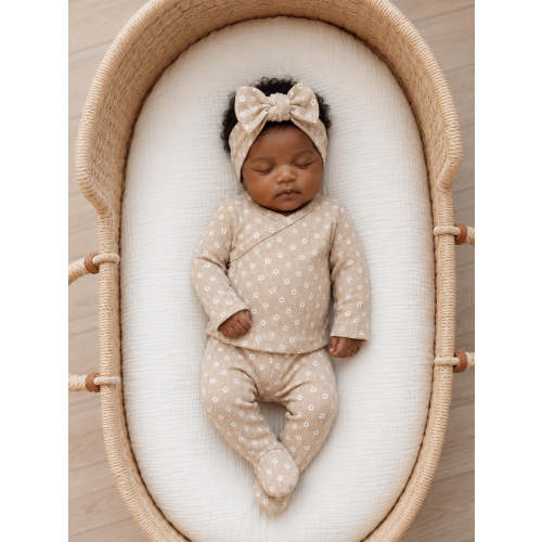 Almond Bloom | Organic Cotton Pointelle Baby Clothes Newborn Outfit – SpearmintLOVE