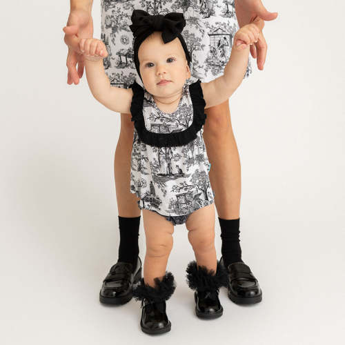 Disney The Haunted Mansion Toile Flowy Ruffled Top Bummie Set