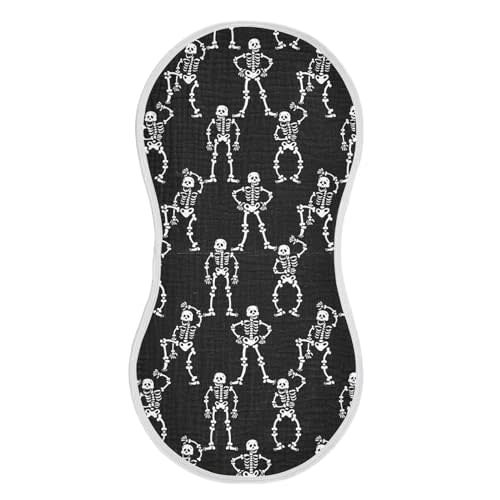 vvfelixl Baby Burp Cloths Halloween Skeletons Baby Newborn Cotton Burping Cloths Set Baby Washcloths 4 Pack