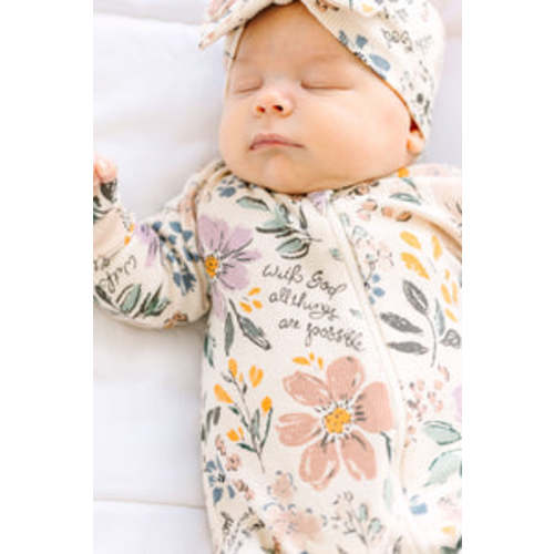 All Things Are Possible Footed Onesie PJ Ribbed Cotton-Bamboo Blend – Holy Pals