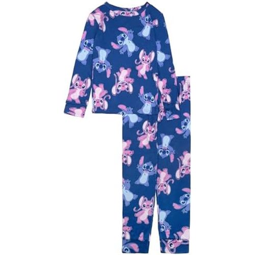 Disney Girls' 2-Piece Snug-fit Viscose Pajama Set, Soft & Cute for Kids