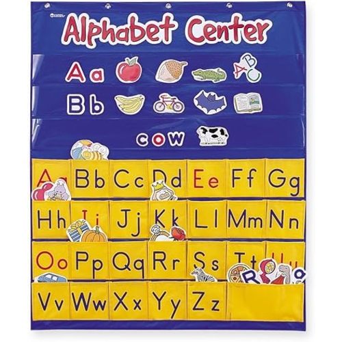 Learning Resources Alphabet Center Pocket Chart - Alphabet Learning Pocket Chart for Classroom, Letter Recognition for Preschoolers, Classroom ABC Wall Letters, Alphabets Wall, All About Letter Charts