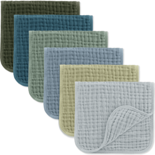 Muslin Burp Cloths - Pack of 6