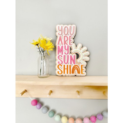 You Are My Sunshine Layered Wood Sign: Boho Nursery Decor