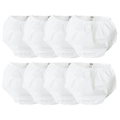 Gerber Unisex Baby 8 Pack Waterproof Diaper Cover and Toddler Training Underwear, White, 3T US