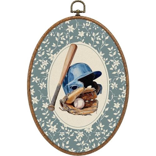 RUKUPA Baseball Nursery Oval Wall Art Hanging Decor Home 8.6x11.4