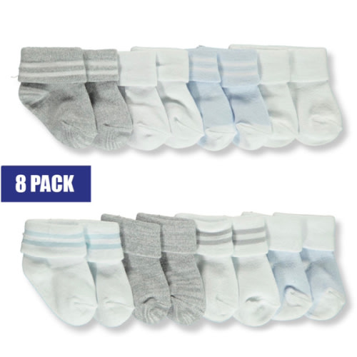Stepping Stones Baby Boys' 8-Pack Super Soft Baby Socks