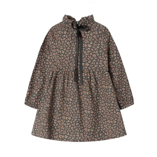 Mud Kingdom Fashion Little Girls Floral Dress Long Sleeve Ruffled Cute Spring Autumn