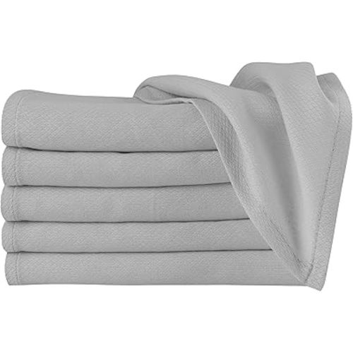 Deluxe 100% Natural Cotton Birdseye Cloth Diapers for Babies - Absorbent Cloth Diapers Burp Cloths - Grey - 6 Pack