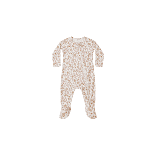 BAMBOO ZIP FOOTIE || BLOOM, QUINCY MAE
