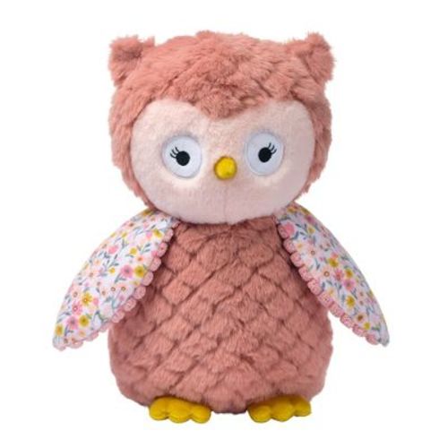 Lambs & Ivy Little Garden Textured Floral Plush Owl Stuffed Animal Toy - Twiggy