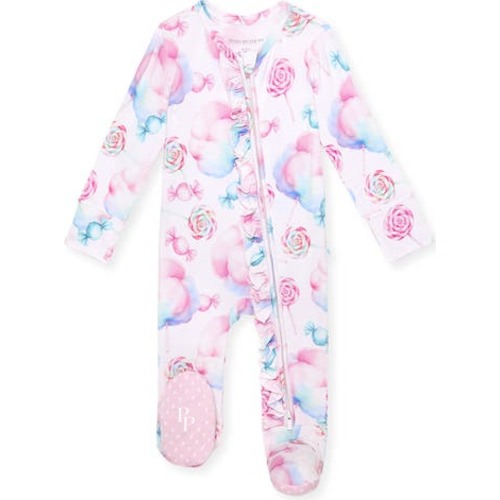 Ruffle Fitted Footie Pajamas, 3-6M