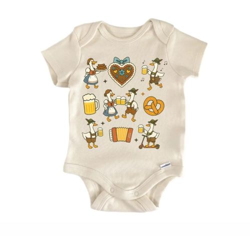 Oktoberfest Silly Goose Newborn Baby Bodysuit Natural 0-3 Months