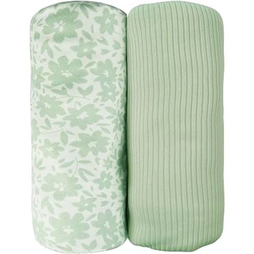 Jersey Swaddle Blanket, Ultra Soft Stretchy Receiving Blanket, Newborn Swaddle Wrap for Boys & Girls, 40 x 30 inches, 2 Pcs