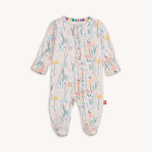 Magnetic Me Modal Footie with Ruffles: Shrooms & Bloom