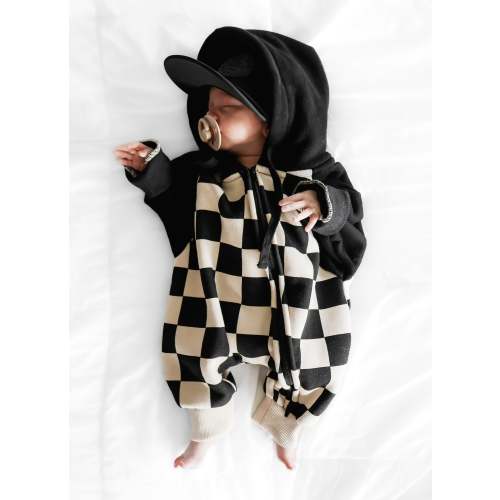 Hooded Fleece Romper in Venice (PREORDER)