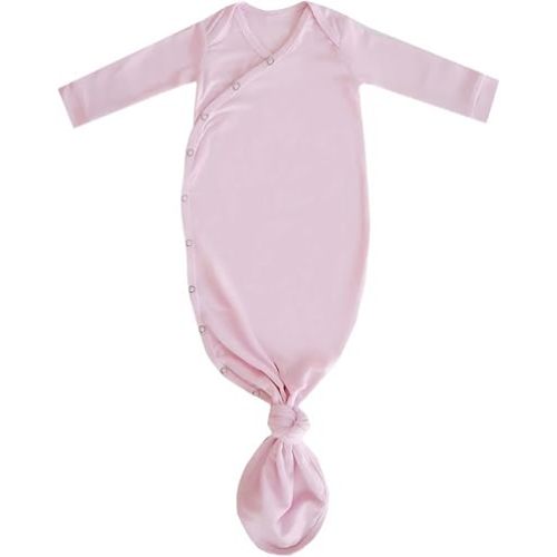 Copper Pearl Baby Gown - Knotted Newborn Sleepers for Baby Boy and Girl, Soft Stretchy Long Sleeve Infant Gowns with Bottom Tie and Hand Mittens, Perfect Hospital Coming Home Outfit (Blossom)