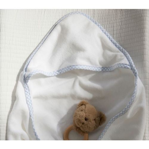 Gingham Baby Hooded Towels | Pottery Barn Kids | light blue