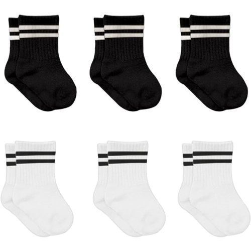 bistyle Baby Grip Ankle Socks 6 Pairs | Newborn Infant Toddlers Sock Organic Cotton | Kids Boys Girls Ankle