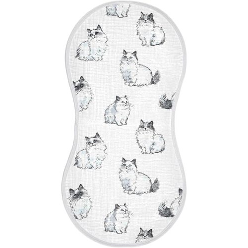 vvfelixl Ragdoll Cat Ink Style Burp Cloths for Baby Boy Girls Baby Washcloths Burp Rags 1 Pack