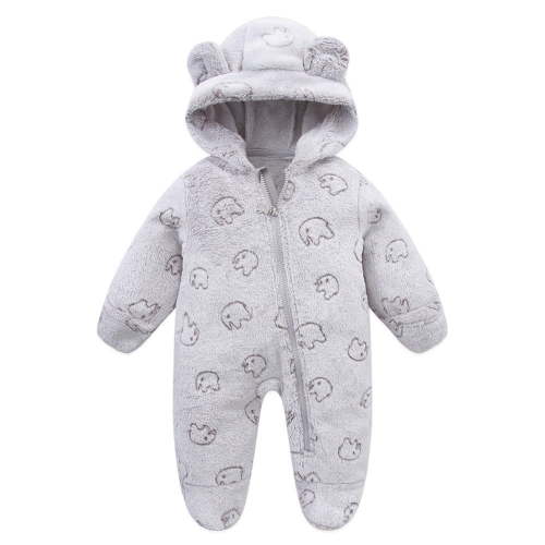 BULLPIANO Baby Newborn Snowsuit Winter Hooded Footie Jumpsuit Thick Winter Outwear for Infant Girls Boys, 0-3M