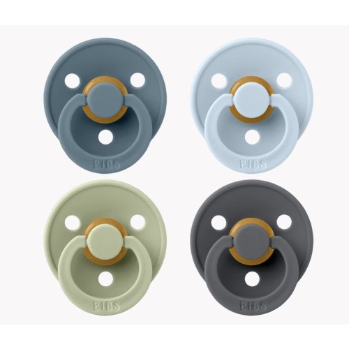 BIBS Pacifier, 4pk Latex Size 1 - Petrol/Sage/Baby Blue/Iron
