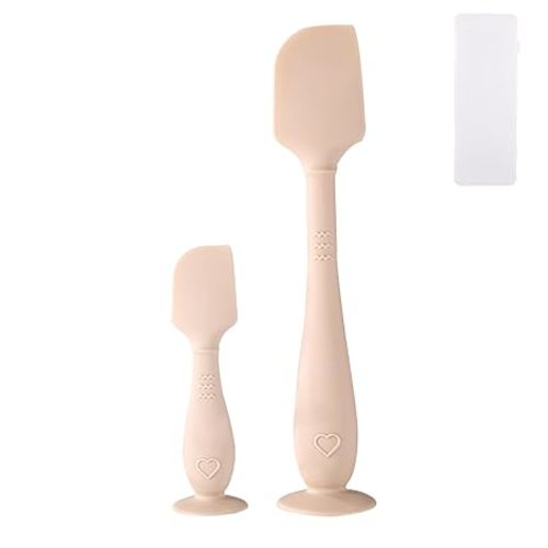 2pcs Baby Diaper Cream Spatula with Travel Case, 2 Sizes Soft Flexible Silicone Butt Paste Applicator Baby Diaper Rash Cream Spatula Bum Brush for Newborn (Pink)