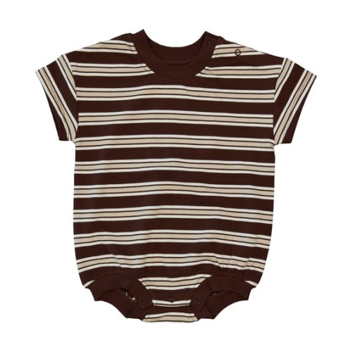 Dark Brown Baby Stripe Short Sleeve Bodysuit | Best&Less™ Online