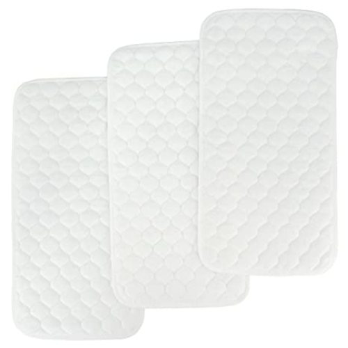 BlueSnail Quilted Thicker Waterproof Changing Pad Liners,3 Count(Snow White 13” x 27”)