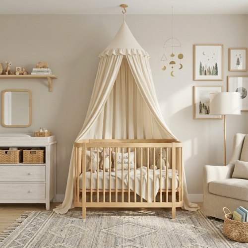Wonder Space | Sweet Ruffle Canopy | For Baby & Toddler | Nursery Room Decoration