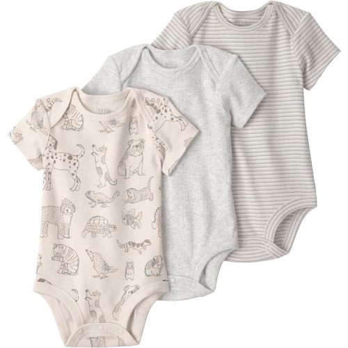 little planet by carter's unisex-baby 3-pack Short Sleeve Bodysuits Made With Organic Cotton