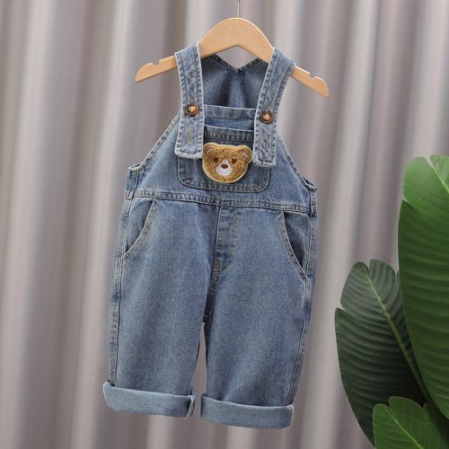 Baby Toddler Bear Denim Overalls