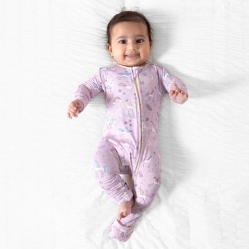 Bellabu Bear Baby Enchanted Unicorn Bamboo Convertible Footie Pink 3-6 Months