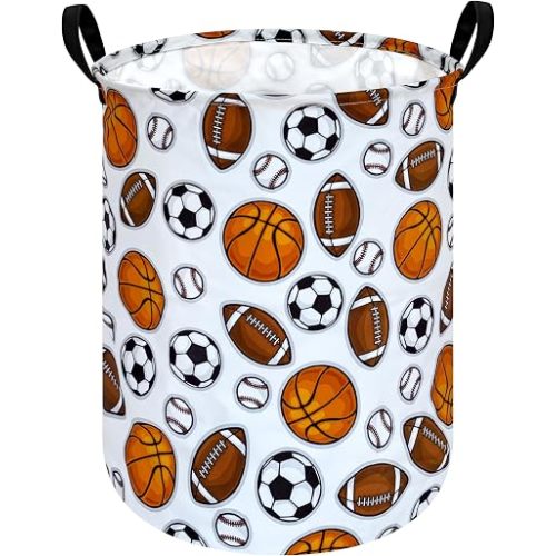 Kids Laundry Hamper,Sports Ball Nursery Storage Bins