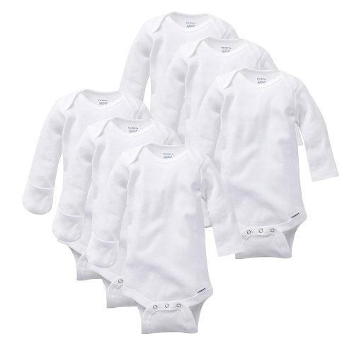 Amazon.com: Gerber Unisex Baby Multi-Pack Long-Sleeve Onesies Bodysuit Mitten Cuff Sizes 6-Pack White 6-9 Months: Clothing, Shoes & Jewelry