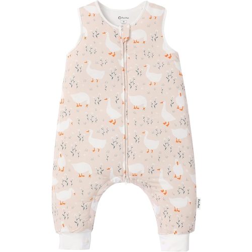 PATPAT Baby Wearable Blanket with Legs (Sleep Sack), Soft Bamboo Viscose, 0.5 TOG/1.0 TOG, 2-Way Zipper & Snaps, 6–36 Months