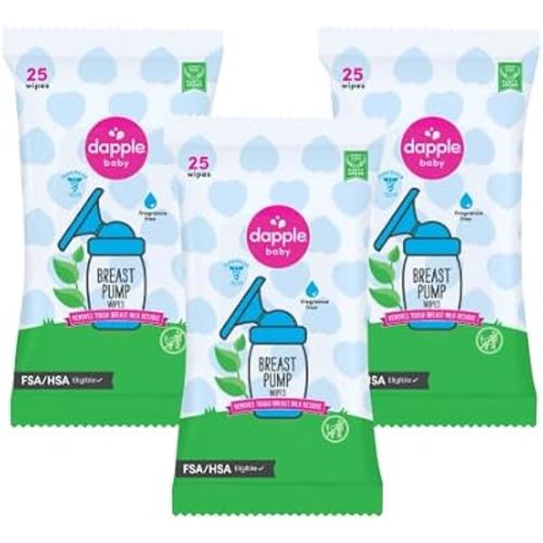 Dapple Baby - Breast Pump Wipes - (3 Pack), 25 Count