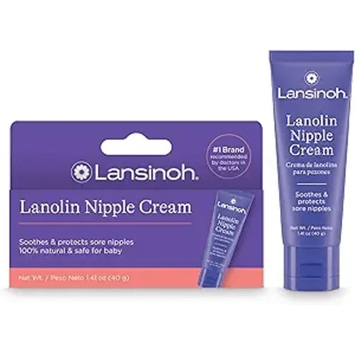 Lansinoh Lanolin Nipple Cream Safe for Breastfeeding Baby, 100% Natural Nipple Butter, Breastfeeding Essentials for Postpartum Moms, 1.41 Ounces
