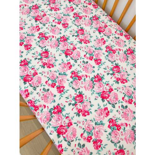 Stretch Crib Sheet, Pink Splendor