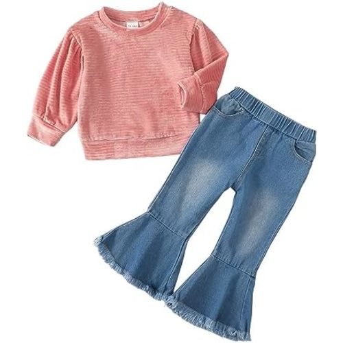 12-18 months - Mioglrie Toddler Baby Girl Clothes 2T 3T 4T Girl Clothes 12 18 24 Months Fall Winter Outfits Sweatshirts Jeans Set